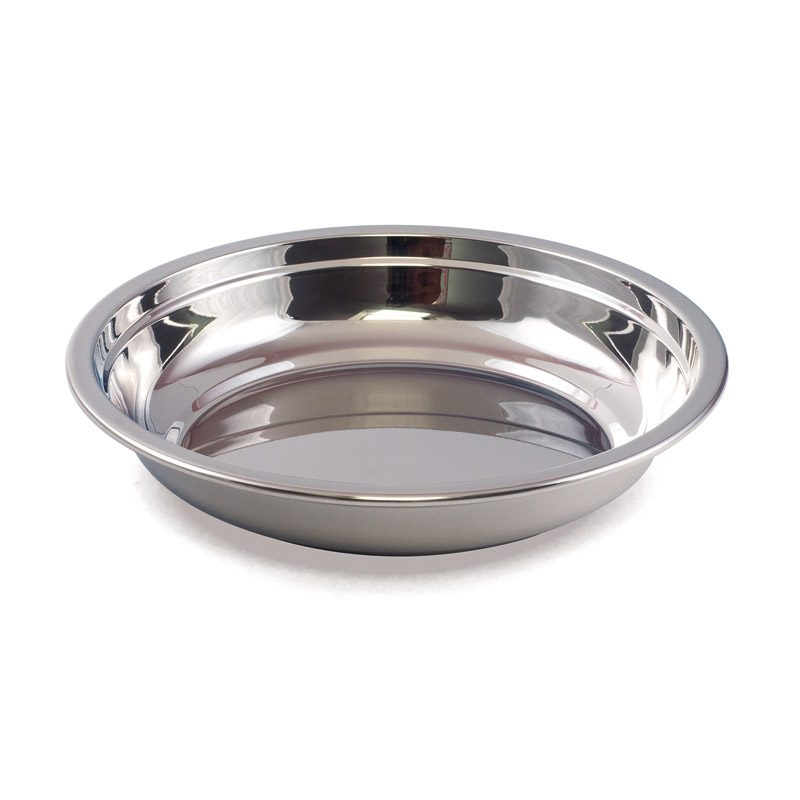Assiette inox rebord haut antidérapante