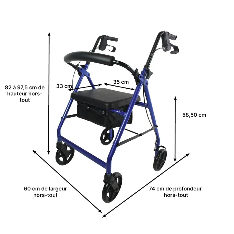 Rollator 4 Roues Aluminium - vue 4