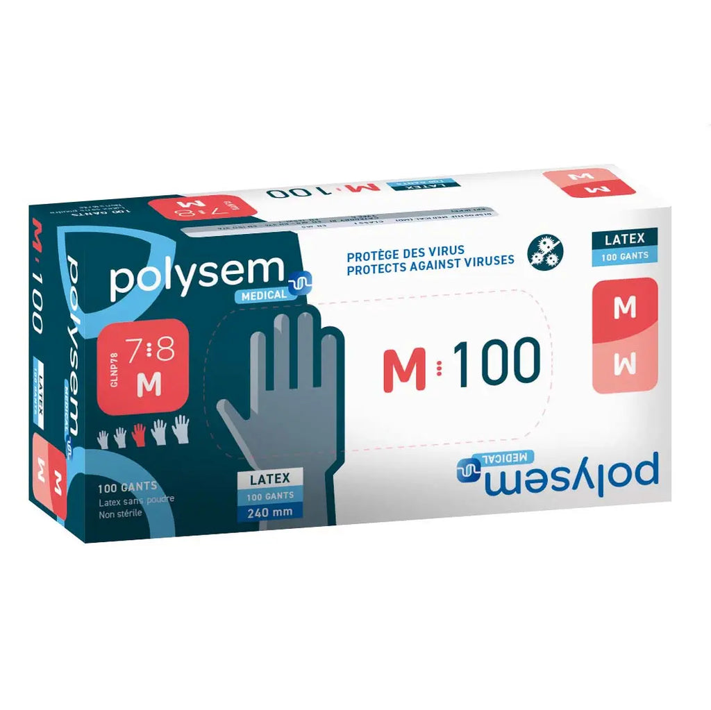 Gant d’examen latex non poudré Polysem Medical