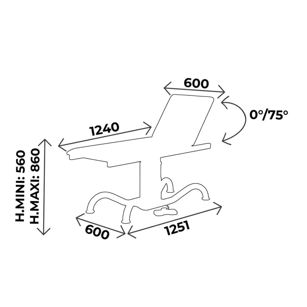 Divan d'examen largeur 60cm pédale - vue 3