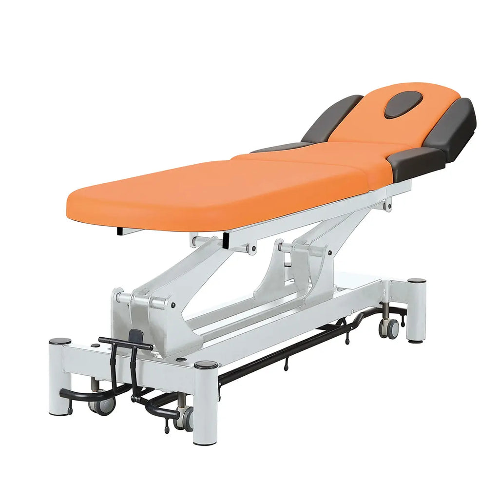 Table kiné/ostéo 3 parties avec trou visage commande périphérique 4 appuis-bras