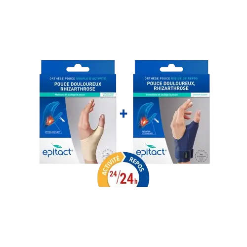 Orthèses jour et nuit pour arthrose du pouce rhizarthrose Epitact