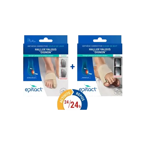 Orthèses de pied jour et nuit pour hallux valgus Epitact